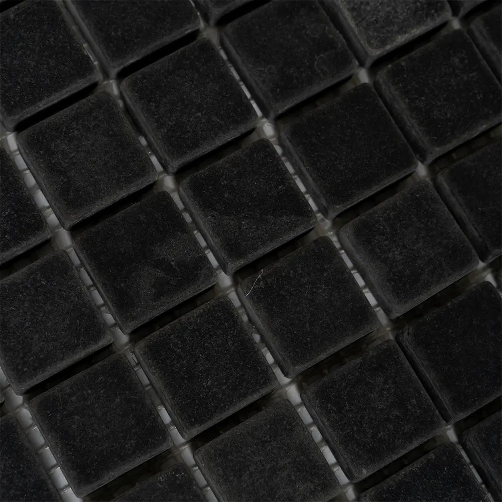 Nero Marquina Tumbled Square Marble Mosaic Tiles | Tile Club