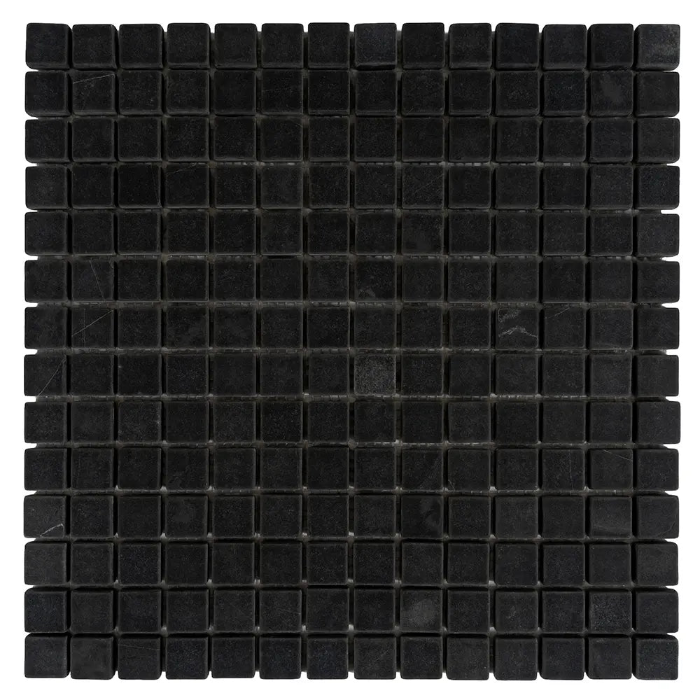 Nero Marquina Tumbled Square Marble Mosaic Tiles | Tile Club