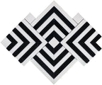Midnight Black and White Marble Square Weave Mosaic Tile | Tile Club