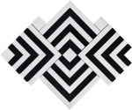 Midnight Black and White Marble Square Weave Mosaic Tile | Tile Club