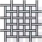 Inversa White and Black Basket Weave Mosaic Tile | Tile Club