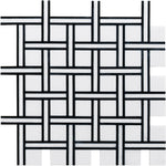 Inversa White and Black Basket Weave Mosaic Tile | Tile Club
