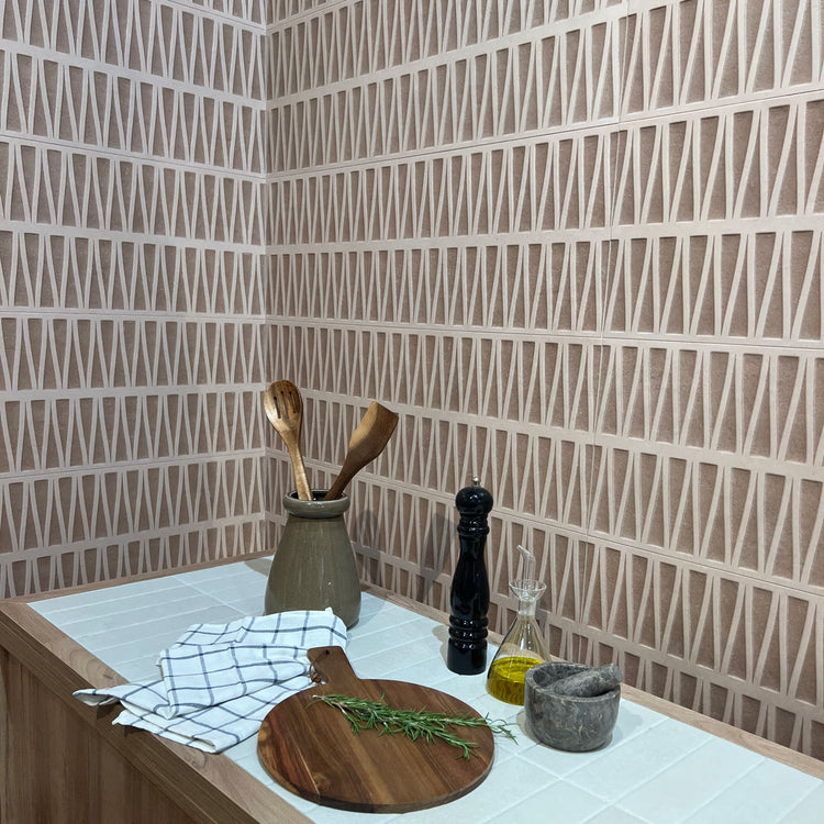 Tera Cotta Geometric Ceramic Wall Tile | Tile Club