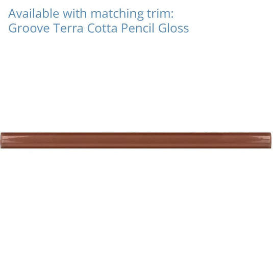 Groove Terracotta Deco Gloss Ceramic Subway Tile | Tile Club