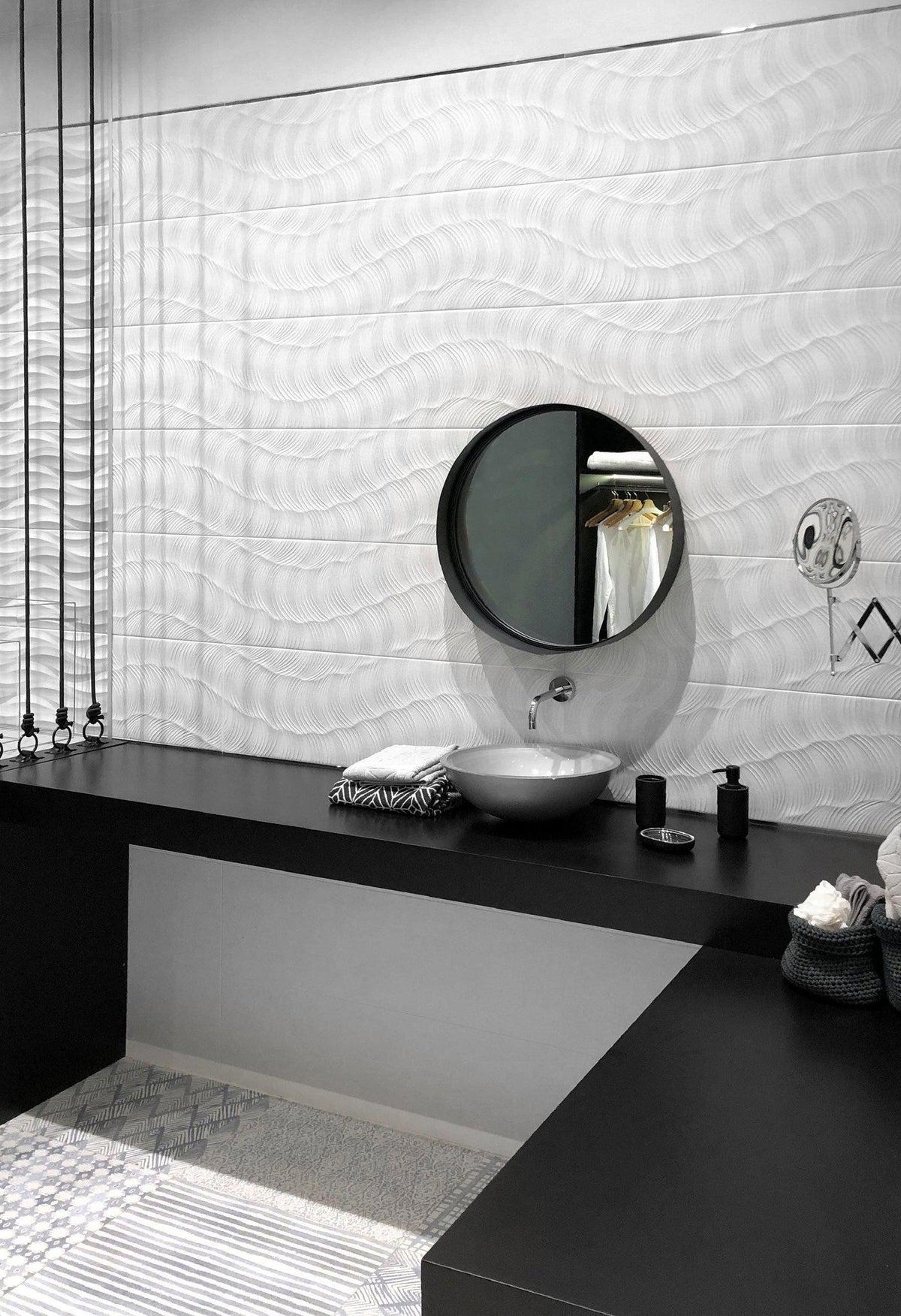 Tex Ivory Atomic Ceramic Tile | Tile Club