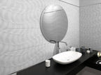 White Textured Porcelain Tile Backsplash