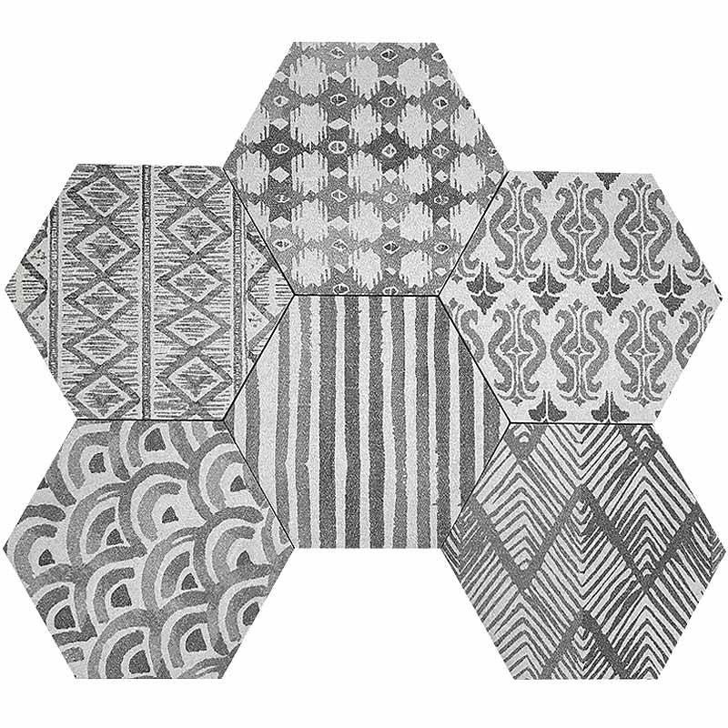 Tex Grey Hexagon Pattern Natural Mixed Patterns