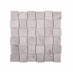 Textured Carrara Brick Marble Mosaic Tile Sample