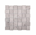 Textured Carrara Brick Marble Mosaic Tile Sample