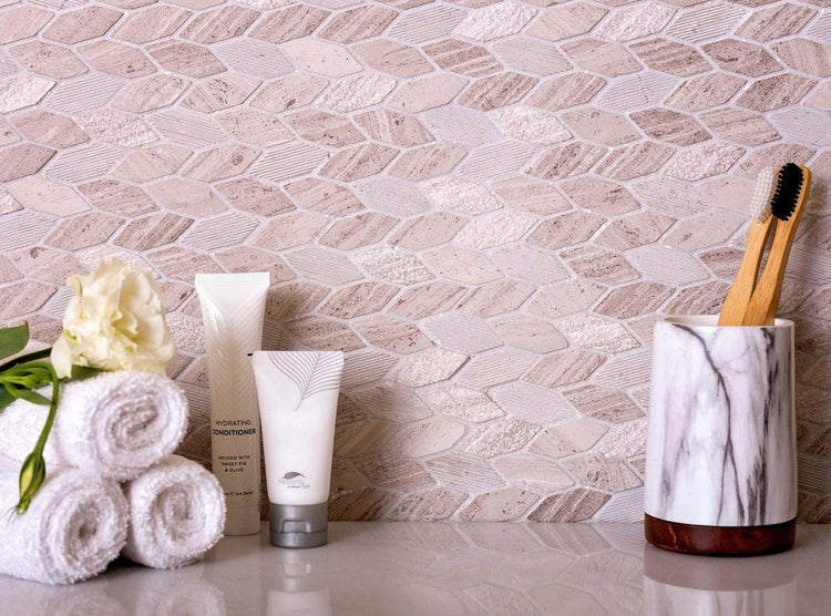Beige Leaf Marble Mosaic Tile