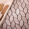 Textured Wooden Beige Leaf Marble Mosaic Tile