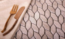 Textured Wooden Beige Leaf Marble Mosaic Tile