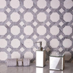 Thassos And Carrara Weaved Octagon Marble Mosaic Tile | Tile Club