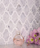Thassos and Carrara marble interwoven chain tile for floors and walls