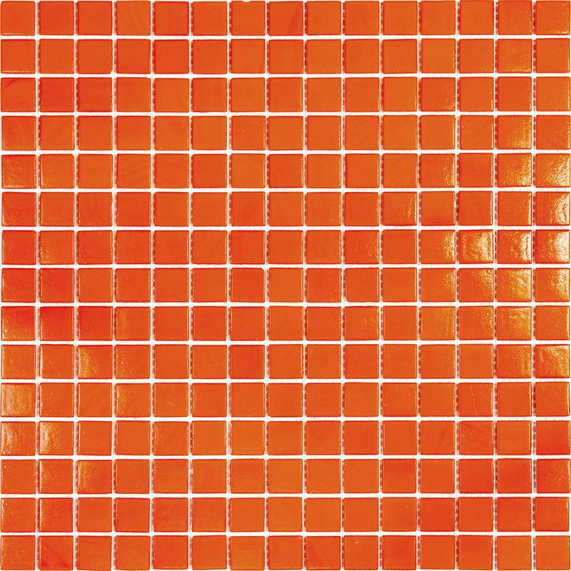 Tiger Orange Squares Glass Pool Tile Sample