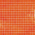 Tiger Orange Squares Glass Pool Tile Sample