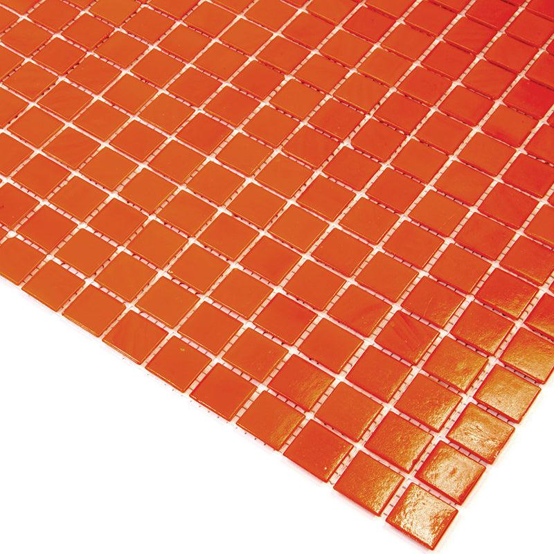 Tiger Orange Squares Glass Pool Tile | Tile Club