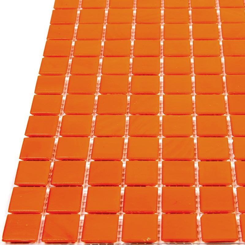 Tiger Orange Squares Glass Pool Tile | Tile Club