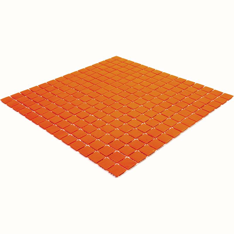 Tiger Orange Squares Glass Pool Tile | Tile Club