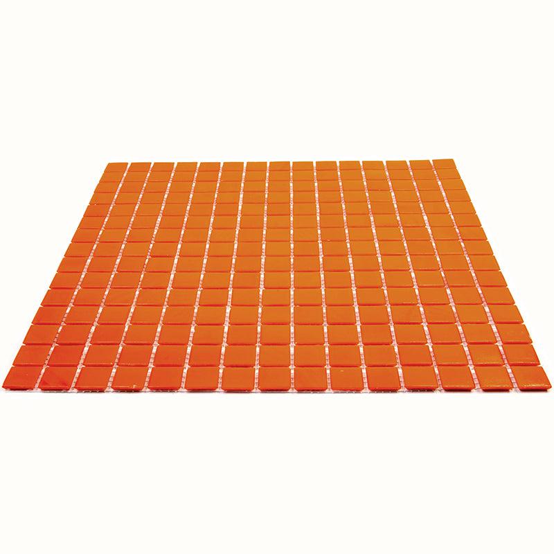 Tiger Orange Squares Glass Pool Tile | Tile Club