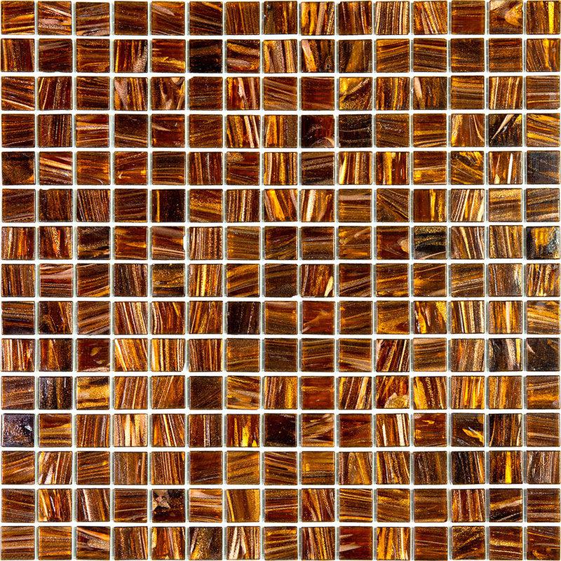 Tiger's Eye Shimmer Mixed Squares Glass Pool Tile Sample