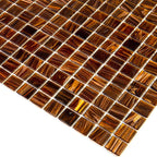 Tiger's Eye Shimmer Mixed Squares Glass Pool Tile | Tile Club
