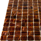 Tiger's Eye Shimmer Mixed Squares Glass Pool Tile | Tile Club
