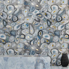 Preciosa Blue Geode and Gold Porcelain Tile Accent Wall