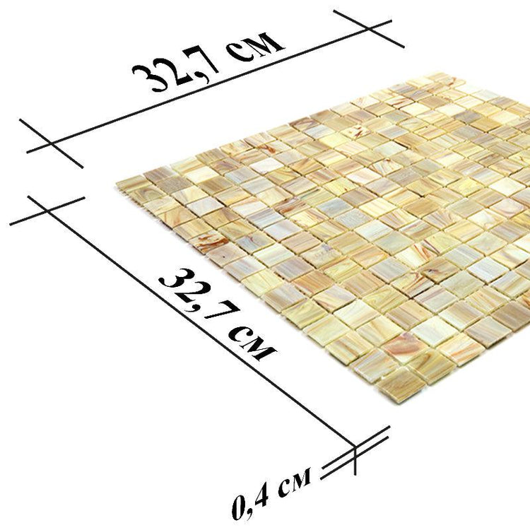Toasted Marshmallow Mixed Squares Glass Pool Tile | Tile Club