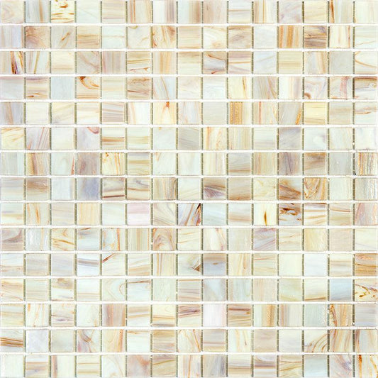 Toasted Marshmallow Mixed Glossy Squares Glass Pool Tile