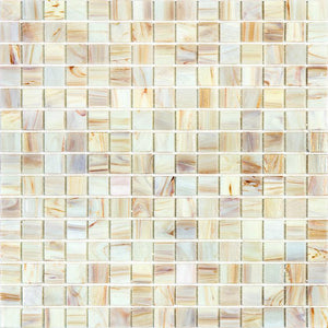 Toasted Marshmallow Mixed Squares Glass Pool Tile Sample