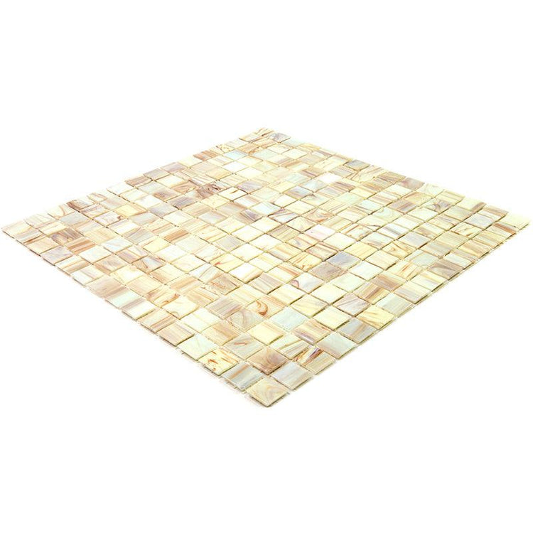 Toasted Marshmallow Mixed Squares Glass Pool Tile | Tile Club