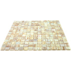 Toasted Marshmallow Mixed Squares Glass Pool Tile | Tile Club