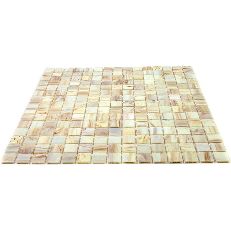 Toasted Marshmallow Mixed Squares Glass Pool Tile | Tile Club