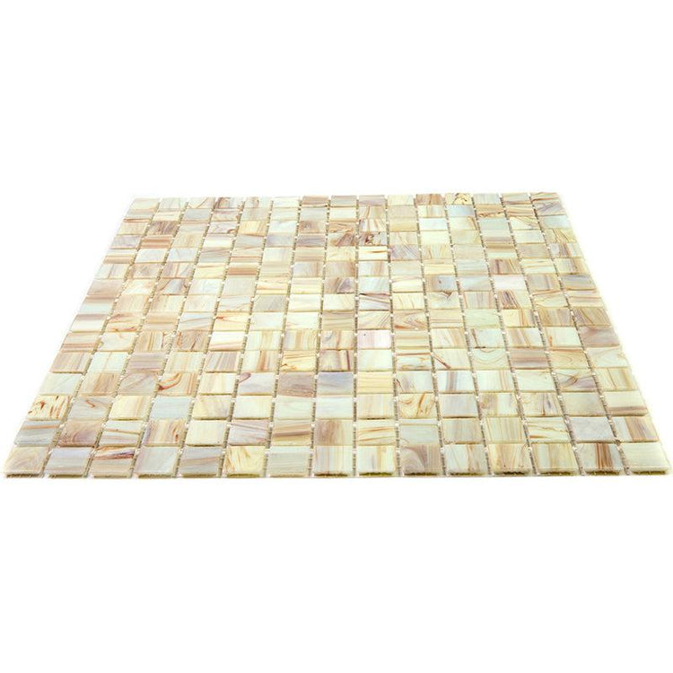 Toasted Marshmallow Mixed Squares Glass Pool Tile | Tile Club