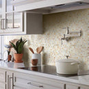 Toasted Marshmallow Mixed Squares Glass Pool Tile | Tile Club