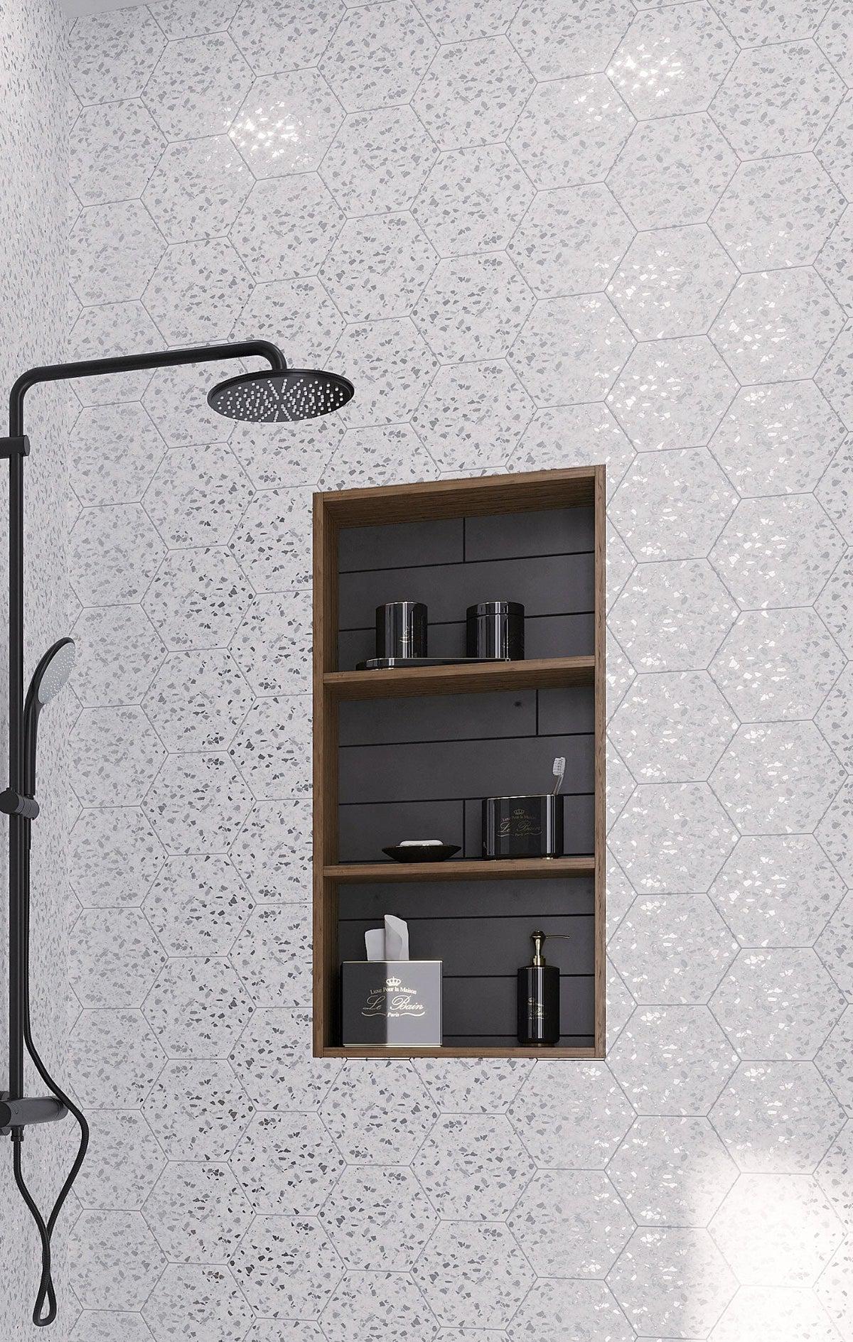 Tropical Sand Terrazzo Hex Porcelain Tile | Tile Club