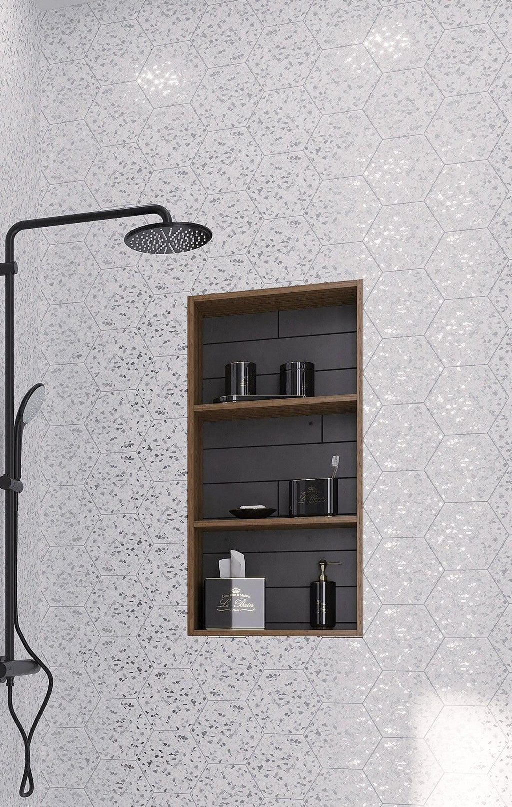 Tropical Sand Terrazzo Hex Porcelain Tile | Tile Club