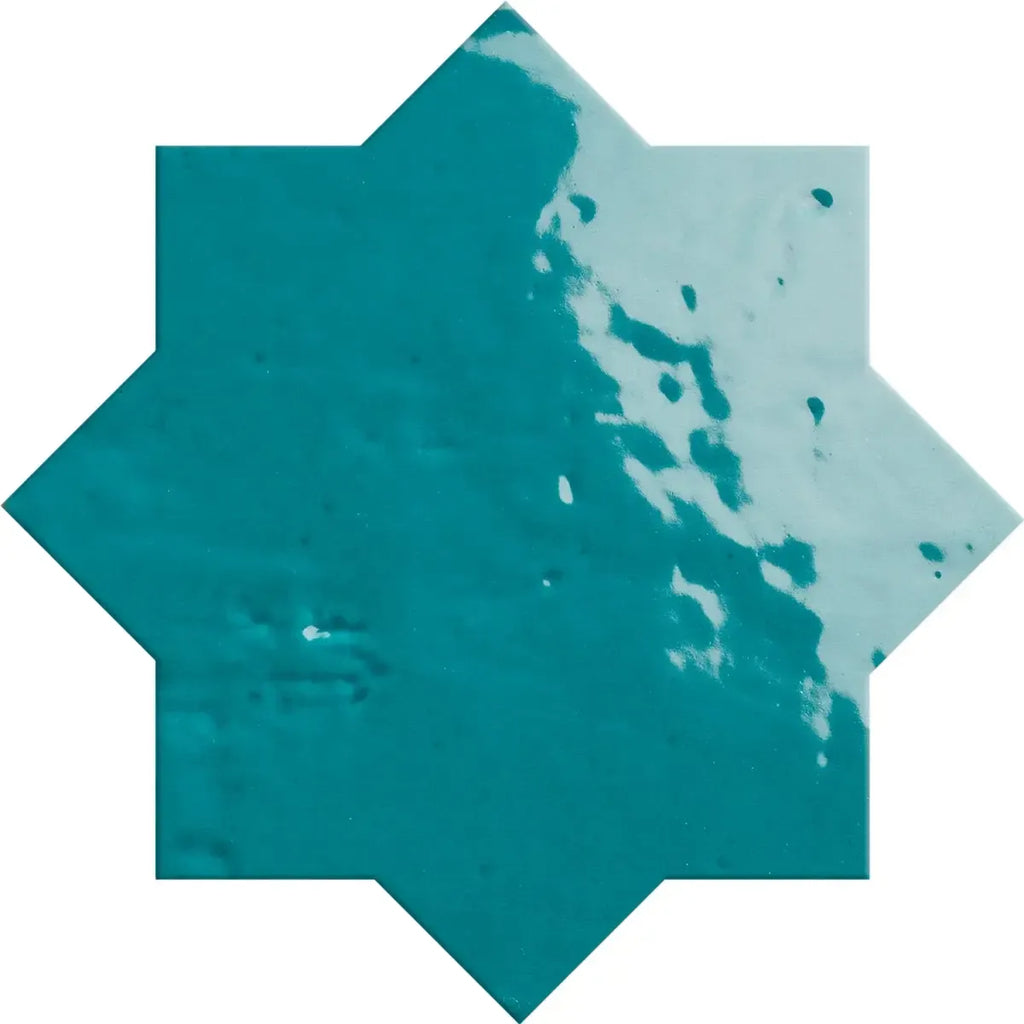 Camila Turquoise Star Porcelain Tile | Tile Club