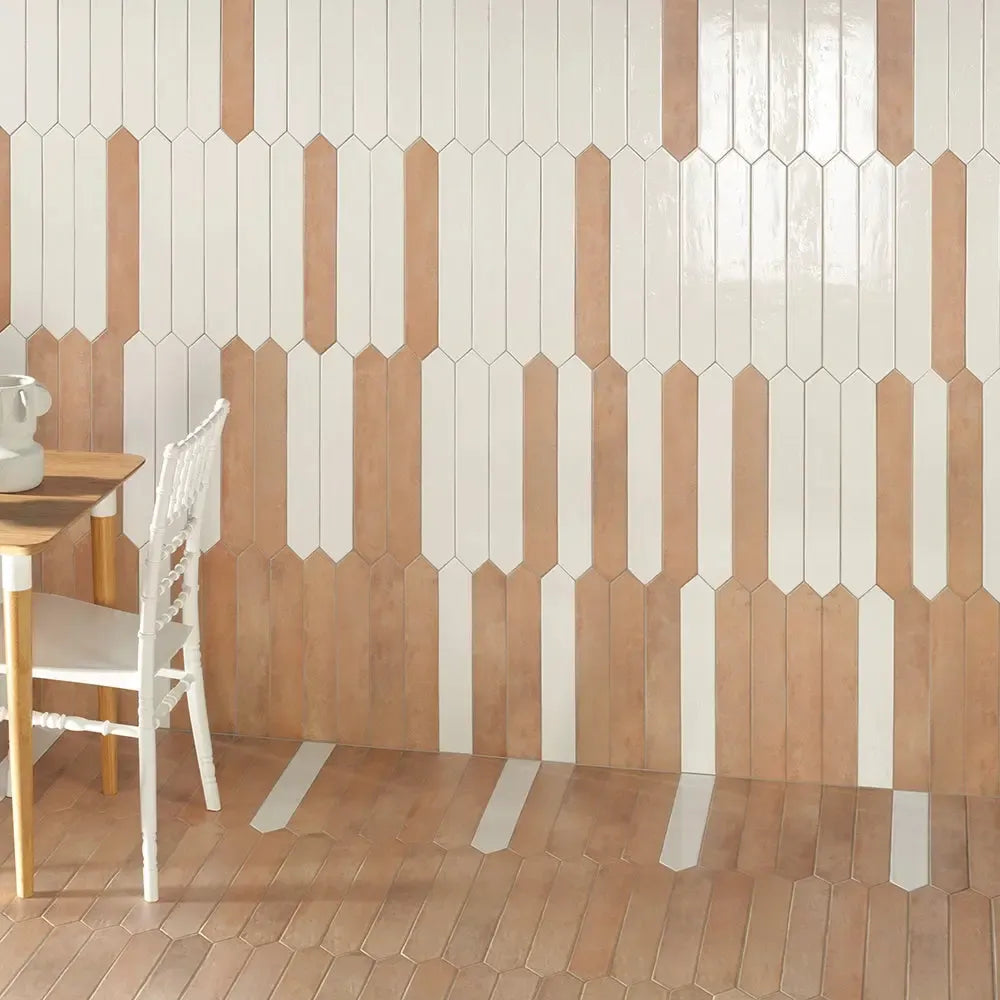 Glossy White Porcelain Picket Tiles for Floors and Walls