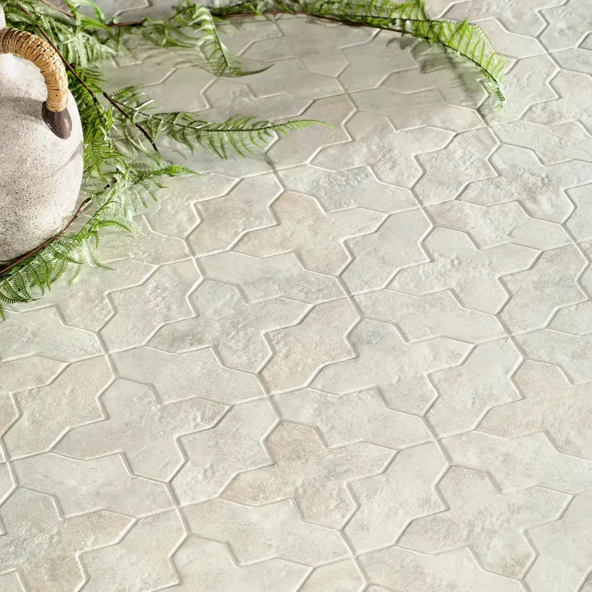 Camila Stone Gray Cross Porcelain Tile | Tile Club