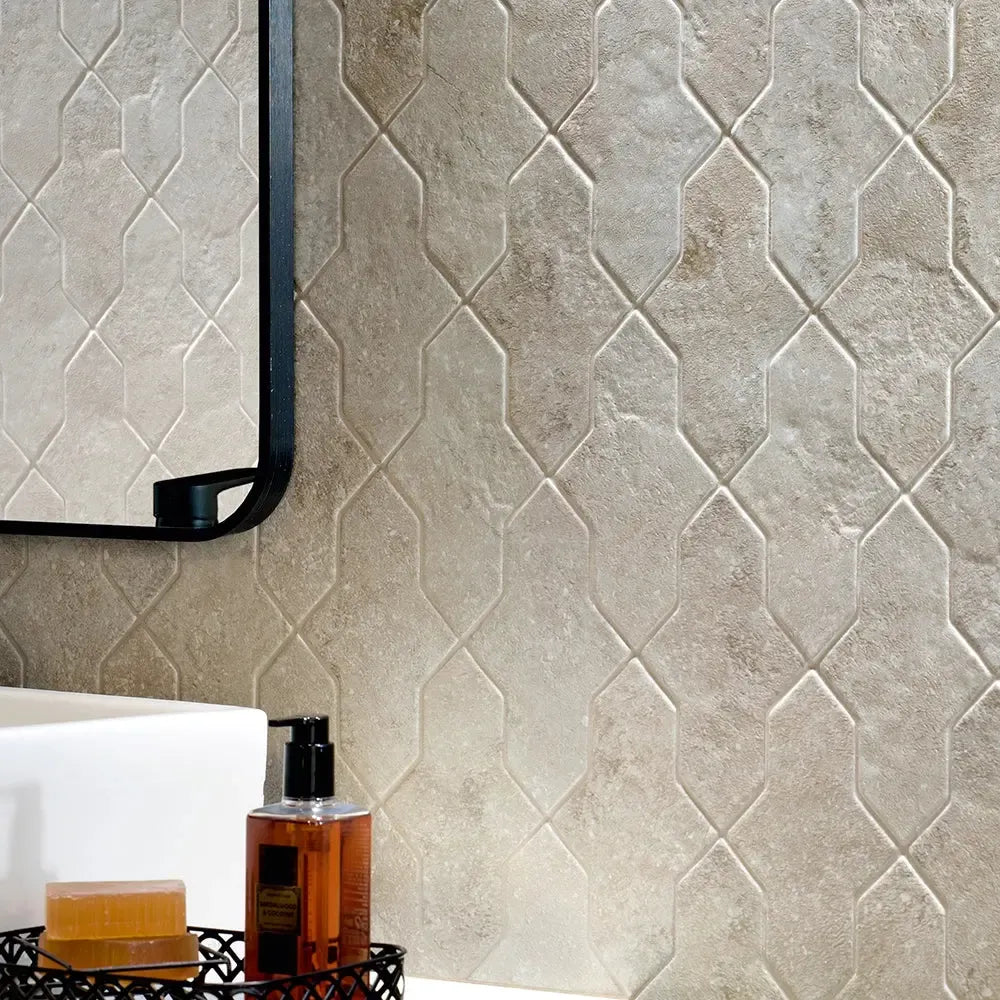 Camila Stone Gray Loop Porcelain Bathroom Tile
