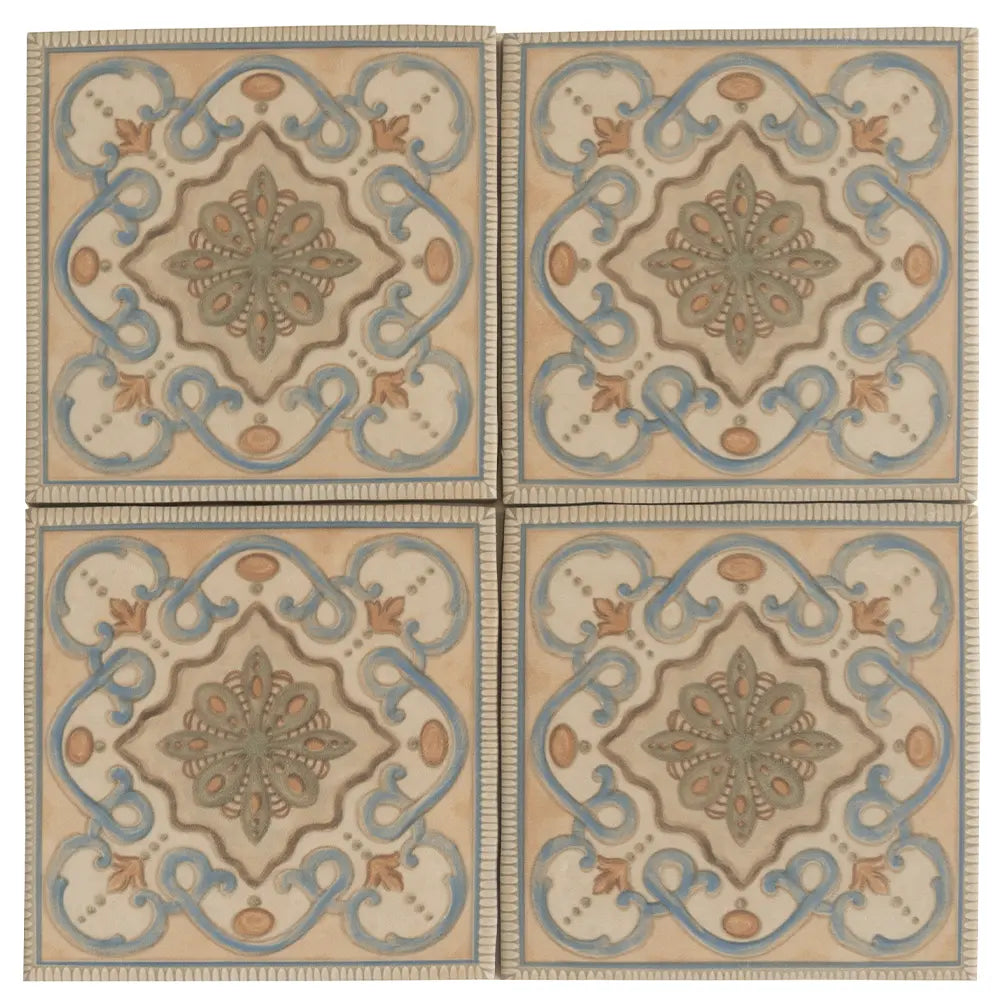 Camila Scrollwork Square Porcelain Tile | Tile Club