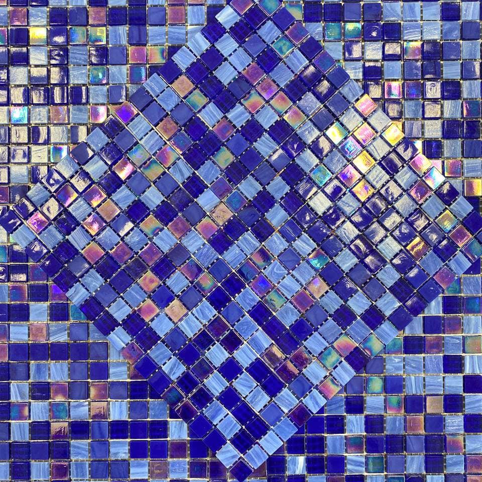 Underwater Oasis Mixed Squares Glass Tile