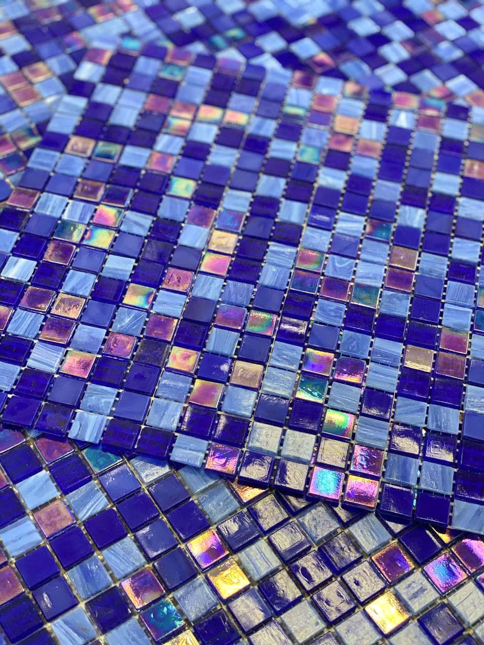 Underwater Oasis Mixed Squares Glass Tile