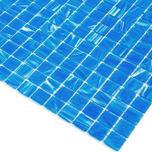 Underwater Blue & White Mixed Squares Glass Pool Tile | Tile Club