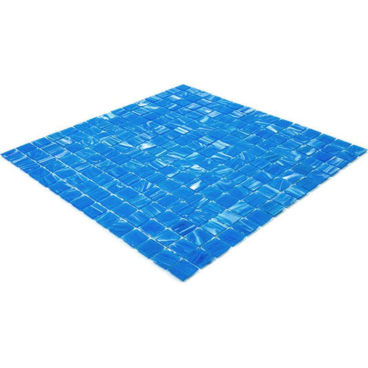 Underwater Blue & White Mixed Squares Glass Pool Tile | Tile Club