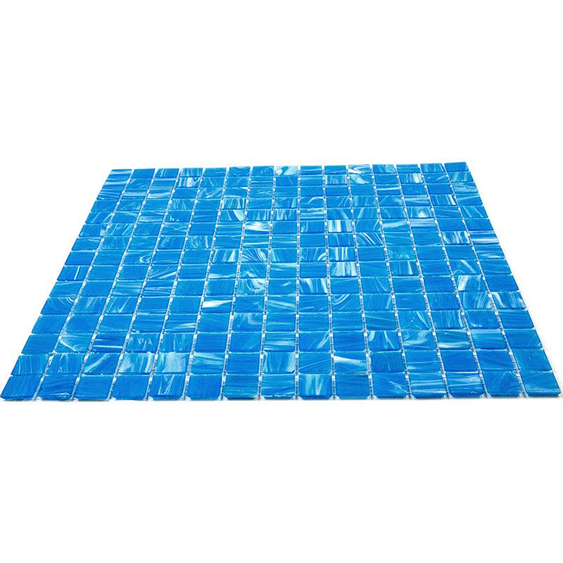 Underwater Blue & White Mixed Squares Glass Pool Tile | Tile Club