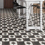 Ursa Black Square 7.87x7.87 Porcelain Tile | Tile Club