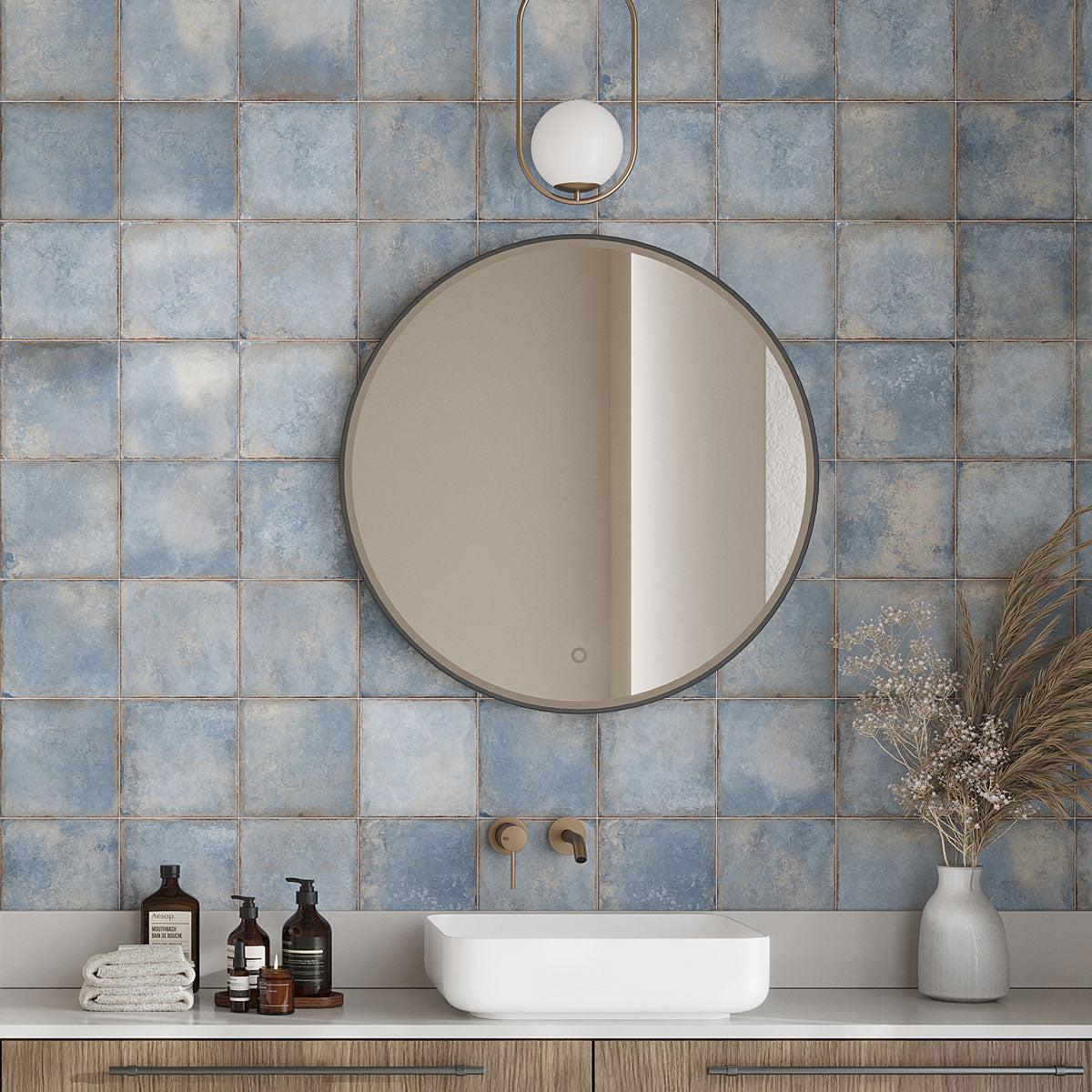 Blue bathroom wall tile from Spain
